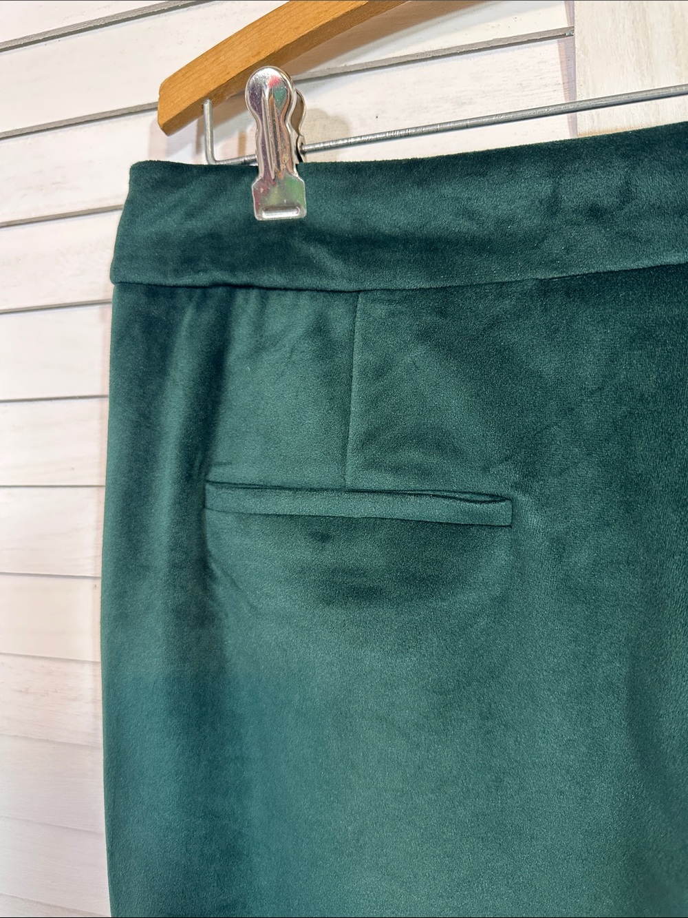 Maison d’ Amelie Emerald Green Sailor Style Flare Velvet Pants Size 10 LIKE NEW - Picture 10 of 12